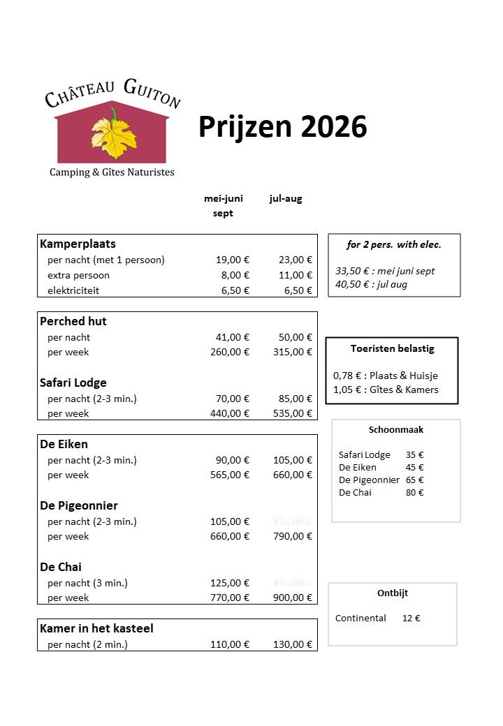 Prijzen 2026
